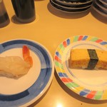 寿しのむさし - たまご焼き・赤えび