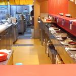 第7ギョーザの店 - 自動食器搬送機（片づけ用）