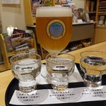 日本橋ふくしま館 ミデッテ - 日本酒飲み比べ(3種)500円猪苗代地ビール600円