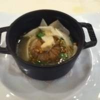 イル ギオットーネ 京都本店 - 前菜。カブと蕎麦がきのスープ。