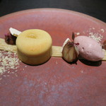 プレヴナンス - 30年11月　和栗ペーストフォンダン、洋梨と赤ワインシャーベット