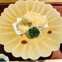 天ぷら 松 - 天婦羅　明石の真鯛　ユキノシタ　クコの実