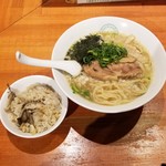 麺屋 六感堂 - 背脂のどぐろ中華そば＋メロ西京漬けと舞茸の炊込みご飯