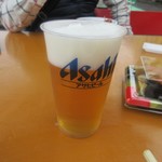 Kakujougyorui - 先ずは生ビールでお昼から乾杯です。