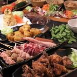 Kushito Sakana Koshitsu Dainingu Mogura - 串盛りや鶏ももの美味辛揚げが付いたお値打ちコース