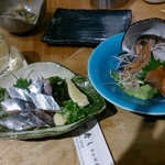 喜多郎寿し - サンマ刺しと赤貝刺し