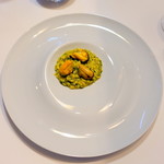 イル プレージョ - ランチコース、プリモ1 昆布森産ムール貝のリゾット フィノキエット・サフラン