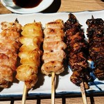 ヒノマル食堂 - 焼き鳥5本盛り  980円