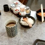 天ぷら倶楽部 - 大根おろしと調味料