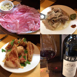 生ハムとワイン メッシタフランコ - 生ハムは鉄板でしょう。ハムカツはフリッタータイプ。カリカリで美味しかった！モツの煮たのはプルプルで美味！