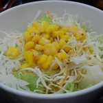 吉野家 - サラダに胡麻ドレッシングをかけました