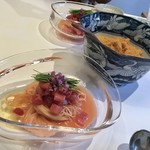 やまぐち - 本鮪の漬けとフルーツトマトのカッペリーニにカラスミかけ放題♡