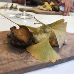 やまぐち - 蝦夷鮑のソテーと新銀杏とばちこのリゾット