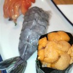 田助寿司 - 赤貝　天使のえび　うに