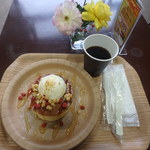 カフェハイビスカス - はちみつパンケーキドリンクセット￥600