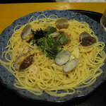 五右衛門 入間店 - たらこと生あさりと湯葉の京風だし仕立てスパゲティー