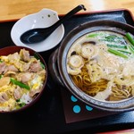 Nabeyakiramensemmontenchuruchuru - 鍋焼きラーメン（並）とのセット