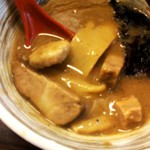 夢ノ弥 - 濃厚鶏魚介夢つけ麺（750円）に，味玉（100円）トッピング。