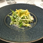 リストランテ カノフィーロ - 松川ガレイのカルパッチョ　ブロッコリーとズワイガニ、オレガノ