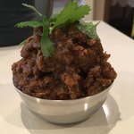 カレーの店 マボロシ - トッピングのマトンキーマと大根。あったら絶対頼んで欲しい