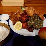 チキチキハウス - ミックス4からあげ(8個)ご飯セット