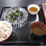 大本山　高尾山　薬王院 - 雑穀ご飯、茸八丁味噌汁、昆布サラダ