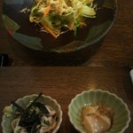 寿楽 - サラダ、小鉢、茶碗蒸し付