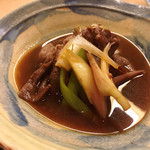 花いち - 【煮物腕】牛肉と葱、茗荷の鋤焼