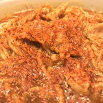 味奈登庵 - カレー南蛮そばには唐辛子だ！  
      ブチまけろ！  #BCMKR!