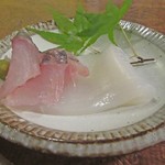 リバーサイドカフェ - あじとイカの刺身