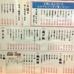 お酒・お惣菜・和食 竜田屋 - H.30.10.31.夜 メニュー：グランドメニュー