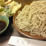 志な乃 - 大ざる（のり抜き）＋野菜天ぷら 2014.12.31