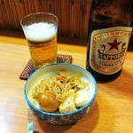 やなぎ - お通し＆瓶ビール