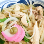 ふる里うどん  - かしわは親鶏も入っています。
