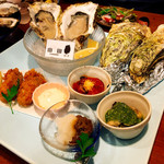牡蠣と魚 海宝 - 生牡蠣、焼き牡蠣、トマトソース牡蠣、バジルソース牡蠣、牡蠣の酒盗、カキフライ