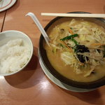 幸楽苑 - 野菜味噌ラーメンとライス