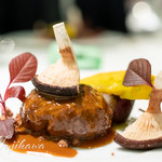 代官山ASO チェレステ - 「いわて山形村短角牛」のポルペットーネ みなくちファームの原木椎茸 ゴルゴンゾーラのソース