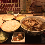 味奈登庵 - 肉南蛮そば＋揚げ玉＋玉子＋ごはん♡