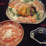 日本料理 晴山 - 鮃昆布〆　雲丹