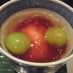 日本料理 晴山 - いちじくのコンポートとジュレ、マスカット添え