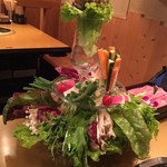 やさい屋 朝日堂 - 野菜しゃぶしゃぶのタワー！！どうだこの芸術性☆☆☆美しいだけじゃなく、きちんとおいしいです☆☆☆　2018/11/03