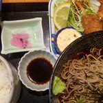 おぎ野 - 日替わりランチ。カキフライ。蕎麦大に変更。1,000円也