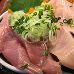 埼玉漁港 海鮮食堂 そうま水産 - ハマチとメカジキの丼