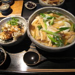 山元麺蔵 - きざみきつねうどん、とりささみ天丼２０１１、９