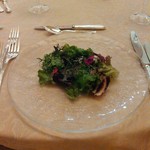 クイーン・アリス - 真鯛の昆布〆と帆立のマリネ 塩ジュレとライムの香り