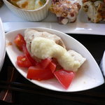 Cafeこむぎ野 - 豚シャブのルバーブソースかけ