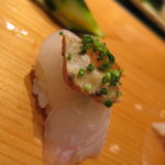 天寿し - 平目肝のせ