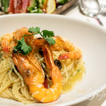 スズカフェ銀座 - 天使海老とオリーヴ・ケッパーのペペロンチーノ 1200円