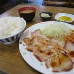 ミカゲヤ食堂 - 焼ブタ定食850円＋ライス大盛り50円