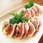 Red chicken tataki sashimi